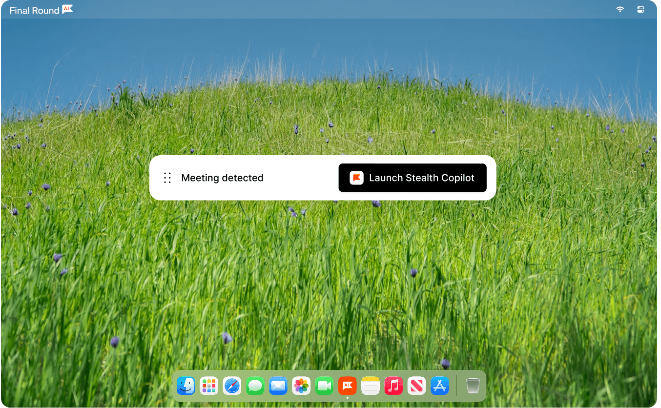 Final Round AI desktop app detecting a meeting